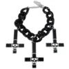 Inverted Cross Skull Bracelet Black