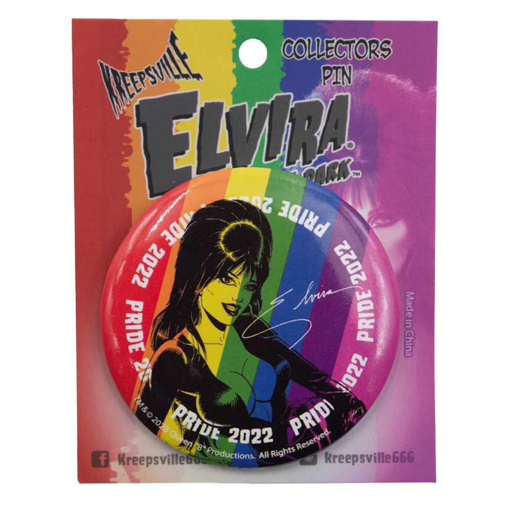 Elvira Pride Comic Large Round Button Badge 2 Elvira Pride Comic Large Round Button Badge - Image 2