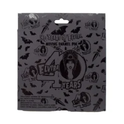 Elvira 40 Years Logo Red Glitter Enamel Pin -Kreepsville 666 Shop BEE40RG 3