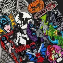 Elvira Crescent Moon Glitter Enamel Pin -Kreepsville 666 Shop BEECMG 5