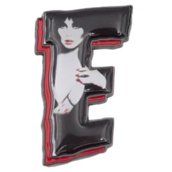 Elvira E Letter Enamel Pin
