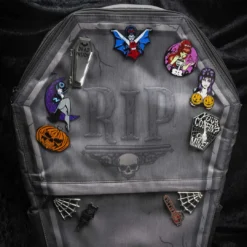Elvira Spinning Pumpkins Enamel Pin -Kreepsville 666 Shop BEESP 3