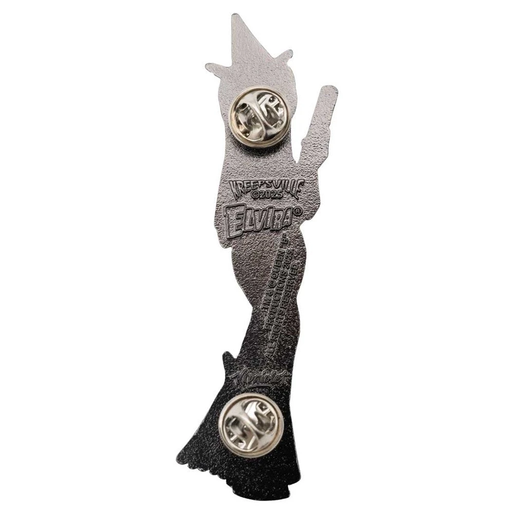 Elvira Standing Witch Black Enamel Pin 3 Elvira Standing Witch Black Enamel Pin - Image 3