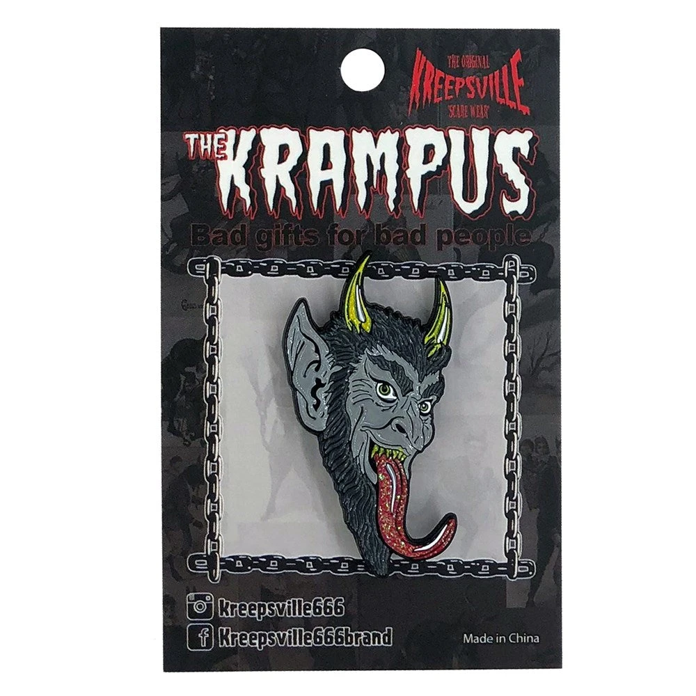 Krampus Smile Enamel Pin 1 Krampus Smile Enamel Pin