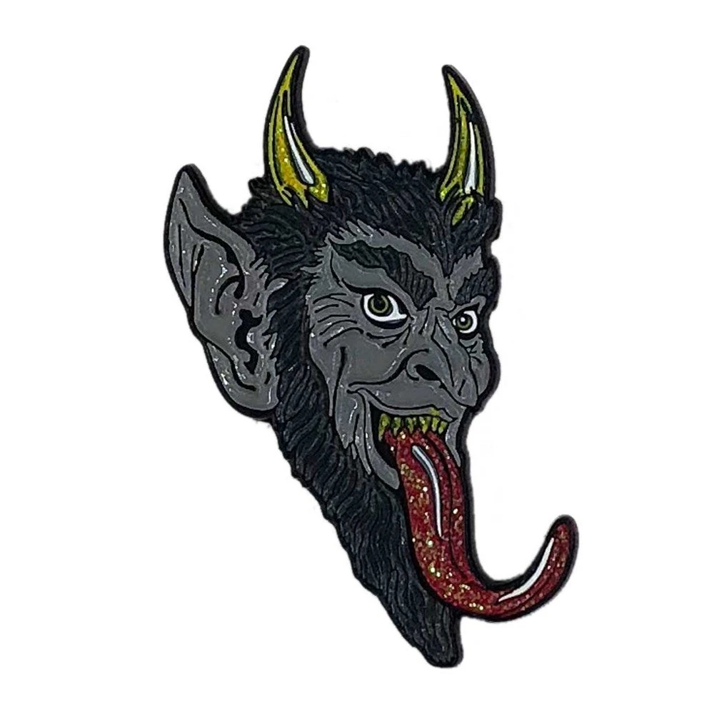 Krampus Smile Enamel Pin 2 Krampus Smile Enamel Pin - Image 2