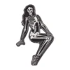 Skeleton Pin-up Girl Sitting Enamel Pin
