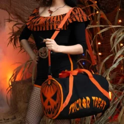 Pumpkin Trick Or Treat Barrel Bag -Kreepsville 666 Shop BGBTT 5