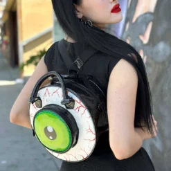 Eyeball Black Glitter Backpack Purse -Kreepsville 666 Shop BGEBBG 5