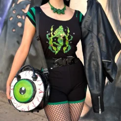 Eyeball Black Glitter Backpack Purse -Kreepsville 666 Shop BGEBBG 6