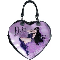 Elvira Black Heart Web Purse Bag