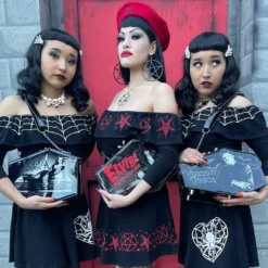 Vincent Price Skull Kiss Lock Deluxe Coffin Handbag -Kreepsville 666 Shop BGKLCVP 6