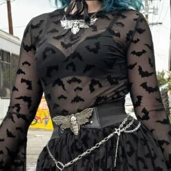 Elastic Waist Belt Death Moth 11 Elastic Waist Belt Death Moth -Kreepsville 666 Shop BTWBDM 6