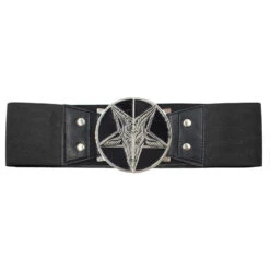 Elastic Waist Belt Goat Head Black