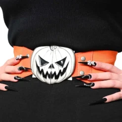 Elastic Waist Belt Trick Or Treat Pumpkin Orange -Kreepsville 666 Shop BTWTTPO 3
