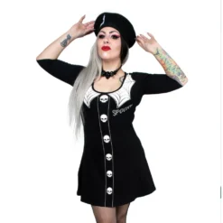 Spooky Girl Flare 3/4 Sleeve Dress -Kreepsville 666 Shop DRFLSPG 3 16ea4db4 ec6d 41d7 a331 67d76409470c