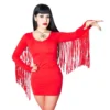 Fringe Satanic Stars Red Mini Dress