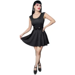 Death Repeat Embossed Skater Dress -Kreepsville 666 Shop DRMDRE 4