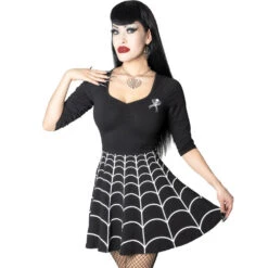 Kreepsville 666 Spiderweb White Skater Dress