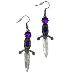 Elvira Dagger Earrings Purple
