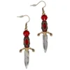 Elvira Dagger Earrings Red
