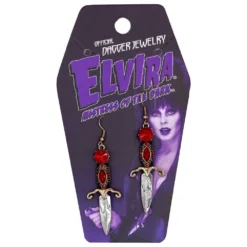 Elvira Dagger Earrings Red -Kreepsville 666 Shop EEDR 3