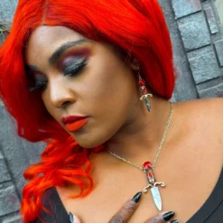 Elvira Dagger Earrings Red -Kreepsville 666 Shop EEDR 5