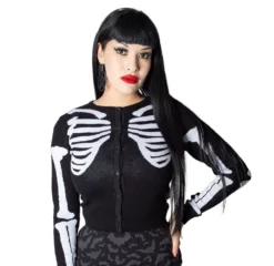Skeleton Ribcage Bones Cardigan -Kreepsville 666 Shop GCBBW 3
