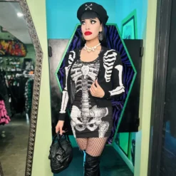 Skeleton Ribcage Bones Cardigan -Kreepsville 666 Shop GCBBW 4