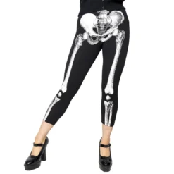 Skele-Bone White Capri Leggings -Kreepsville 666 Shop GCPSBW 3