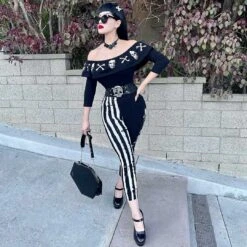 Strange & Unusual Stripe Capri Leggings 7 Strange & Unusual Stripe Capri Leggings -Kreepsville 666 Shop GCPSUS 3