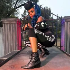 Strange & Unusual Stripe Capri Leggings 8 Strange & Unusual Stripe Capri Leggings -Kreepsville 666 Shop GCPSUS 4