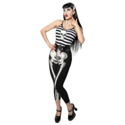 Skull Striped Lace Cami Top -Kreepsville 666 Shop GCTSSL 3