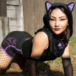 Black Cat Horror Hood 10 Black Cat Horror Hood -Kreepsville 666 Shop GHHCB 5