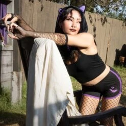 Bat Outline Womens Booty Shorts -Kreepsville 666 Shop GRSBOP 6