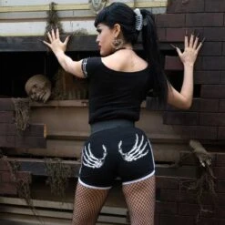 Skeleton Hand Womens Booty Shorts -Kreepsville 666 Shop GRSSH 5