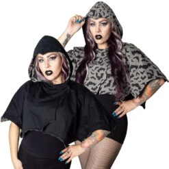 Reversible Bat Wing Grey Bat Shoulder Cape