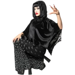 Bat Wing Velvet Grey Short Cape -Kreepsville 666 Shop GSCBWVG 3