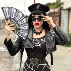 Spiderweb White Shoulder Top -Kreepsville 666 Shop GSTSWW 6