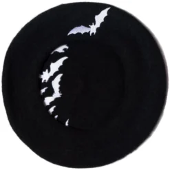 Bat Repeat White Beret Hat -Kreepsville 666 Shop HBBBR 3