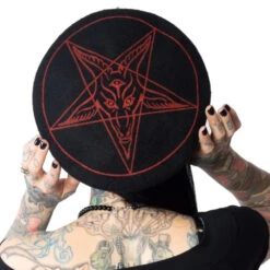 Kreepsville 666 Goat Head Black Beret Hat