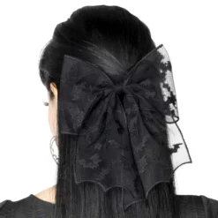 Bat Lace Hair Bow -Kreepsville 666 Shop HBBLB 4