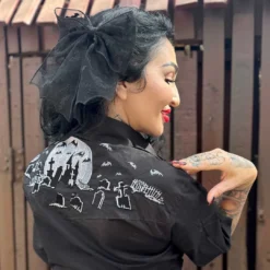 Bat Lace Hair Bow -Kreepsville 666 Shop HBBLB 6