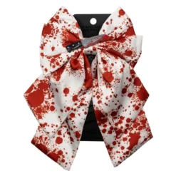 Blood Splatter Knife Satin Hair Bow -Kreepsville 666 Shop HBBSKS 3