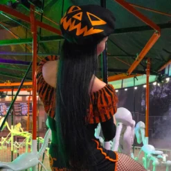 Trick Or Treat Pumpkin Black Beret -Kreepsville 666 Shop HBBTTPB 3