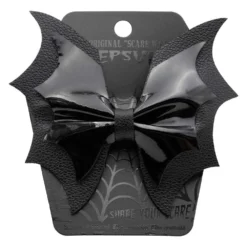 Batwing Black PVC Hair Bow -Kreepsville 666 Shop HBBWBP 3
