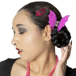 Bat Hair Claw Clip Pink 10 Bat Hair Claw Clip Pink -Kreepsville 666 Shop HCCBP 5