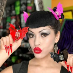 Bat Hair Claw Clip Pink 11 Bat Hair Claw Clip Pink -Kreepsville 666 Shop HCCBP 6