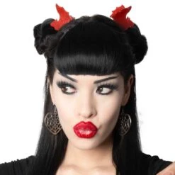 Bat Med Claw Clip Set Red Glitter -Kreepsville 666 Shop HCCSMBRG 4