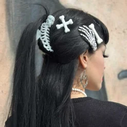 Skeleton Ribcage Hair Claw Clip Glow In The Dark -Kreepsville 666 Shop HCCSRG 7