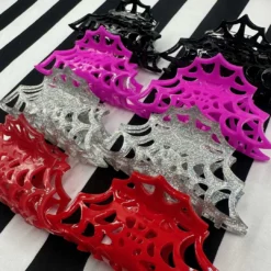 Spiderweb Hair Claw Clip Red -Kreepsville 666 Shop HCCSWR 5